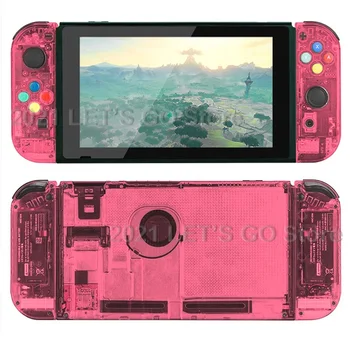 Нов Nintend Switch DIY подмяна конзола корпус черупка прозрачен розов Joy-con случай комплект за Nintendo Switch аксесоари за игри