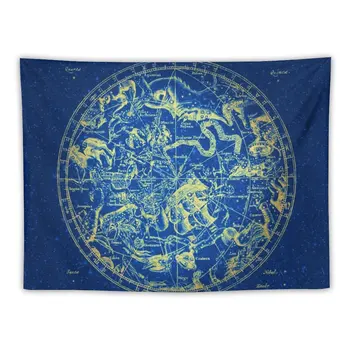Нов зодиакален звезден знак Карта на съзвездието Жълто на синьо Безкрайност Гоблен Аниме декор Начало декоратори
