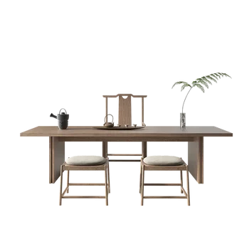 Нов китайски стил масивна дървена маса-стол комплект китайски стил Дзен чай маса чай маса светлина луксозен офис дом