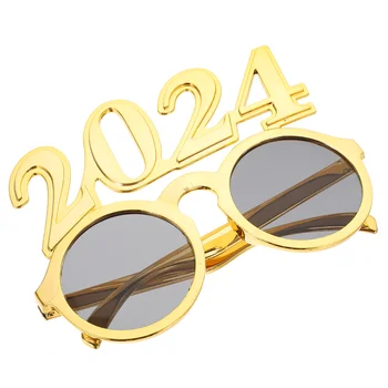 Новогодишно парти Смешни слънчеви очила Уникални 2024 Номер на слънчеви очила Знак Леки парти слънчеви очила