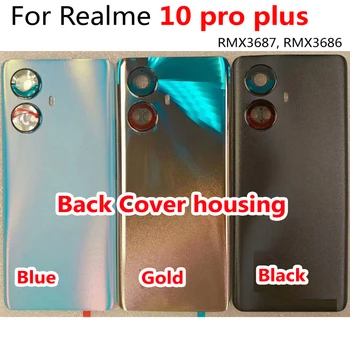 Оригинален пластмасов заден капак за Realme 10 Pro Plus Капак на вратата на батерията 10 Pro + Калъф за задния панел на корпуса RMX3687 RMX3686