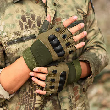 Открит тактически армия без пръсти ръкавици твърд джолан пейнтбол еърсофт лов борба езда туризъм военни половин пръст ръкавици
