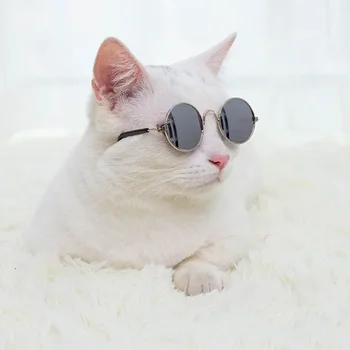 Очила Аксесоари за котки Слънчеви очила с парти противоплъзгащи лещи Декорация на домашни любимци Коте Прекрасен куче колан очила за