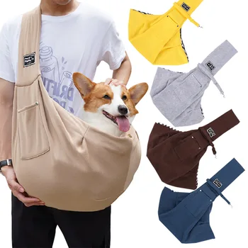 Памучна удобна чанта за кучета Pet Out Crossbody Shoulder Bag Outdoor Travel Portable Cat Puppy Sling Bag Tote Pet Carrying Supplies