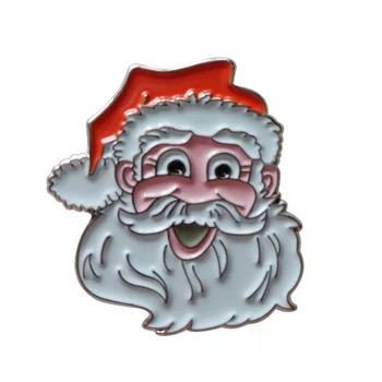 Персонализирана Дядо Коледа Коледен подарък ревера значка щифтове-желязо покритие месинг + бои + епоксидна + пеперуда бутон Безплатна доставка (300pcs / много)