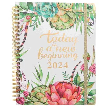Планировчик бележник Daily Planner Notepad 2024 Daily Planner Coil Notebook Многофункционална книга за планиране