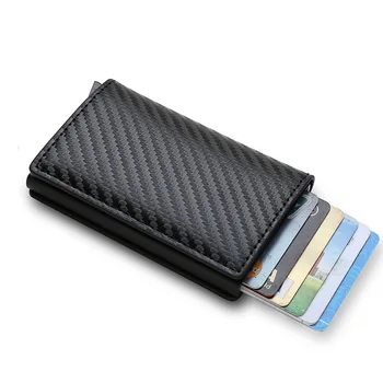 Притежател на кредитна карта за мъже Притежатели на банкови карти Кожен RFID портфейл Мини клипове за пари Бизнес Луксозни жени Малка чанта