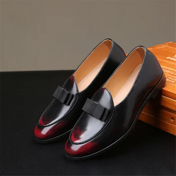 Пролет/Есен Интелигентни обувки за бизнес рокля - естествена кожа Brogue Oxford обувки за мъже Елегантни мъжки Oxfords Round-Toe