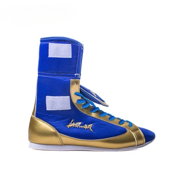 Професионални обувки за тежести Мъжки сини боксови обувки за мъже Най-високо качество Обувки за фитнес Man Professional Gym Обувки за борба