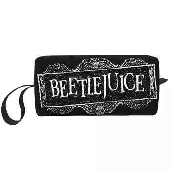 Пътуване филм на ужасите Beetlejuice тоалетна чанта преносим Тим Бъртън грим козметичен организатор красота съхранение Dopp комплект случай