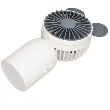 Ръчен вентилатор акумулаторен преносим вентилатор бяла карикатура за пазаруване за студент