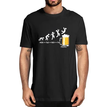Седмица Занаятчийска бира за пиене Смешни 100% памук Лятна мъжка новост Извънгабаритна тениска Жени Ежедневни улични облекла Мека тениска Класически подарък