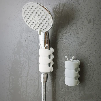силиконов държач за душ глава Издръжлив за многократна употреба сменяем душ ръчен стенен монтаж смукателна чаша душ скоба баня