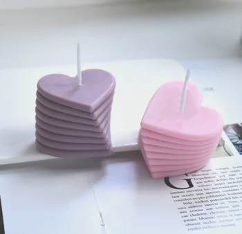 Силиконова форма за производство на свещи, DIY 3D форми за соев восък, пчелен восък, ароматна свещ, подаръци за Свети Валентин (въртяща се любов)