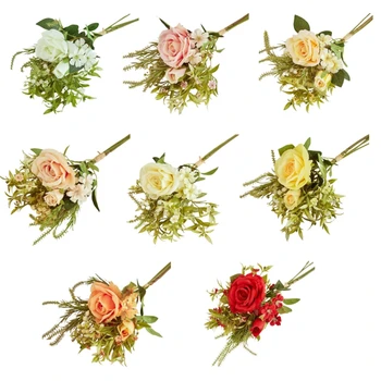 Симулация Изкуствена роза цвете коприна букет сватбено тържество Начало декор красота евтини фалшиви цветя вътрешни аксесоари
