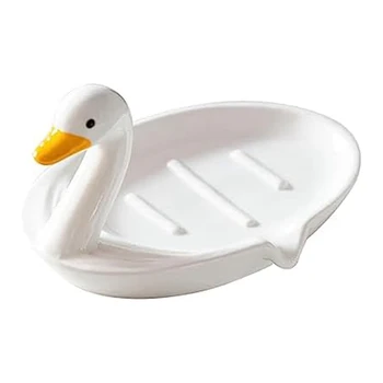 Сладка животинска патица керамична сапунена чиния сапунена кутия с дренаж за душ баня кухня