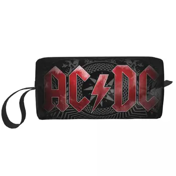 Сладък ретро рок AC DC пътуване тоалетна чанта за жени Хеви метъл музика козметичен грим организатор красота съхранение Dopp комплект