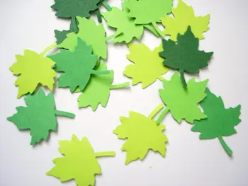 Смесен зелен кленов лист Confettis рожден ден сватба булчински партиТаблица декор скрапбук благоприятства