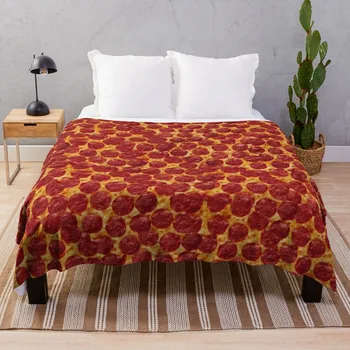 Смешни Пеперони пица храна одеяло хвърлят одеяло летни одеяла за легло фланела плат одеяла