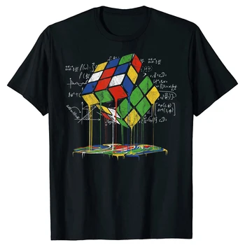Смешни Топене куб скорост кубинг реколта математика T ризи лято Рубикс Rubics графичен памук улично облекло къс ръкав тениска мъже