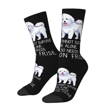 Смешно вино и Bichon Frise куче рокля за мъже жени топла мода екипажа чорапи