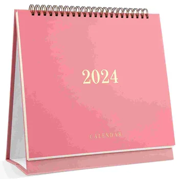 Стенен календар 2024 (розов) Планировчик Подложка за маса Планиране на бюро Календари Месечен работен плот Офис