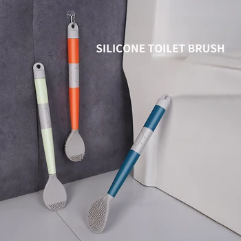 Стенни инструменти за почистване Препарат за многократна употреба Силиконова четка за тоалетна Гъвкава четка за купа Почистваща течност Четка за почистване с течност