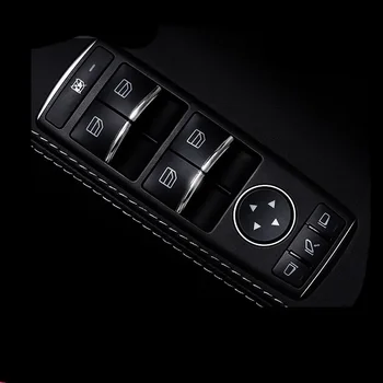 Стикери за бутони за повдигане на прозорци на вратите ABS Chrome Trim Cover Аксесоари за кола Стайлинг за Tesla Model S Model X Аксесоари за кола