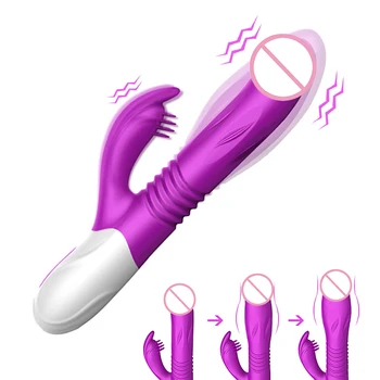 Стимулатор на клитора Вибратор вибратор 10 скорост двойно език облизване G Spot продукти за възрастни Телескопични секс играчки за жени