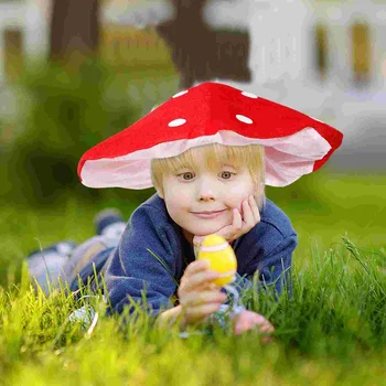 Творчески плюшена гъбена шапка Декоративен костюм Смешна шапка за парти Детска червена гъбена шапка Декоративен костюм Детска смешна шапка