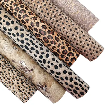 Текстуриран блестящ кожен лист Леопардови точки Персонализирана имитация Конска кожа Плат Листове Корк плат за DIY Craft 8.2