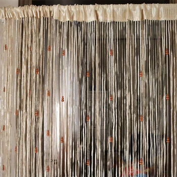 трапезария декорация висяща завеса сребърна тел завеса преградна завеса завеса кратуна врата завеса 1×2 метра