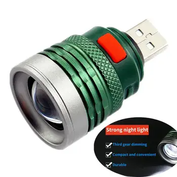 Фенерче 3 режима Мини Lanterna USB светкавица ултра ярка преносима LED осветление мощност от USB интерфейс Power Bank