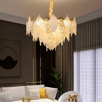 Френски живот атмосферен полилей светлина кристал майстор спалня трапезария лампа луксозни лампи