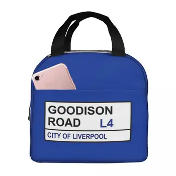 Футболен отбор на Евертън Goodison Road Street знак изолирани чанти за обяд Resuable пикник чанти обяд мъкна за жена работа деца училище