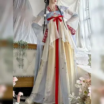 Ханфу рокля жени китайски традиционен косплей костюм Древна ханфу рокля Рокля за рожден ден Студентска ханфу комплект плюс размер XL