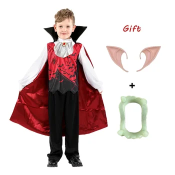 Хелоуин костюм прилеп костюми вампир зъби и елф уши за момче момиче карнавал празник парти фантазия рокля