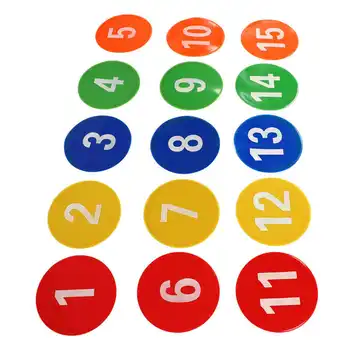 Цветен спортен номер петна маркер 1 до 15 килим номер спот маркери с 5 ярки цвят за футбол обучение