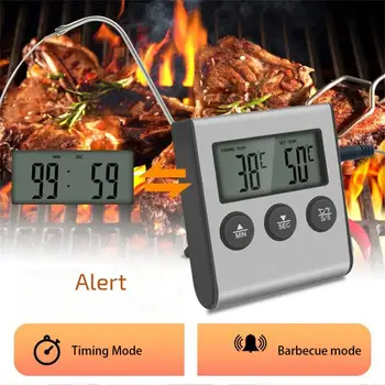 Цифров кухненски таймер Кулинарно барбекю барбекю термометър сензор за фурна месо кафе мляко с храна клас неръждаема стомана сонда