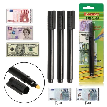 Черен пластмасов детектор за фалшиви сметки джобен размер тестер за предотвратяване на загуба на пари Преносим тест за пари