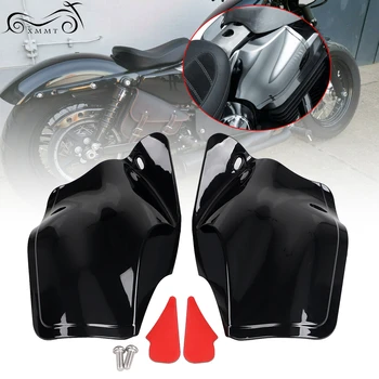 Черни топлинни щитове за Harley Sportster 883 XL1200 Желязо 883 2004-2022 Светлоотразителни седлови въздушни дефлектори Аксесоари за мотоциклети