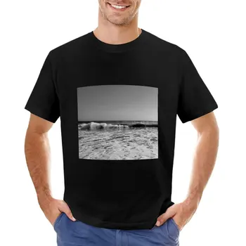 Черно-бяла плажна тениска черна тениска тениска мъжка мъжка голяма и висока тениска