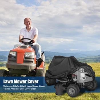 черно палто за кола Водоустойчив капак на трактора за трева Прахоустойчив градински трактор с преносима чанта за съхранение UV защита за домашна употреба
