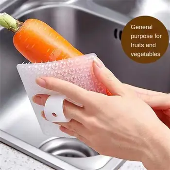Четка за плодове и зеленчуци Силиконови съдове за гърне Почистване Многофункционална четка за картофен морков Лесно почистване на кухненски инструменти