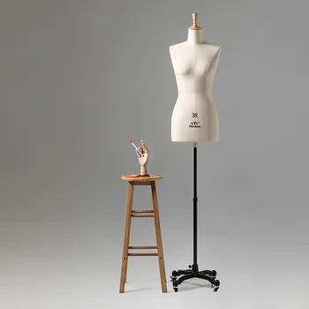Шиене женски манекен тяло за дрехи дизайн и бюст рокля форма стойка шивач модел метална основа може ПИН маникини реален размер