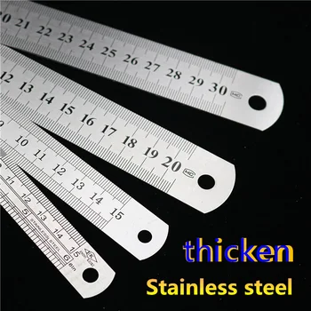 Шиене на краче за шиене 15-30cm неръждаема стомана метал прав владетел владетел w51 прецизно двустранно измерване w51