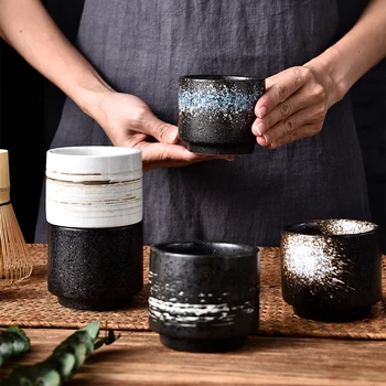 Японска купа за чай 200ml керамична керамика чаена чаша реколта чай чаша вода чаши контейнер Teaware съдове за пиене реколта чаени чаши занаяти