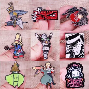 Японски аниме серия емайл щифтове колекция Cool брошки за дрехи раница ревера значки мода бижута аксесоари подаръци