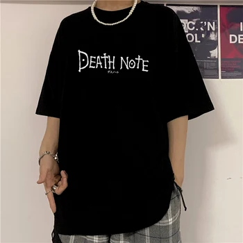Японско аниме манга DEATH NOTE демон Принт T риза Мъже Дамски дрехи Ежедневни върхове Извънгабаритни графични Streetwear Tee Мъжка тениска